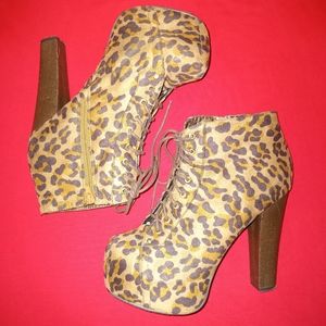 Leopard Heel Boots